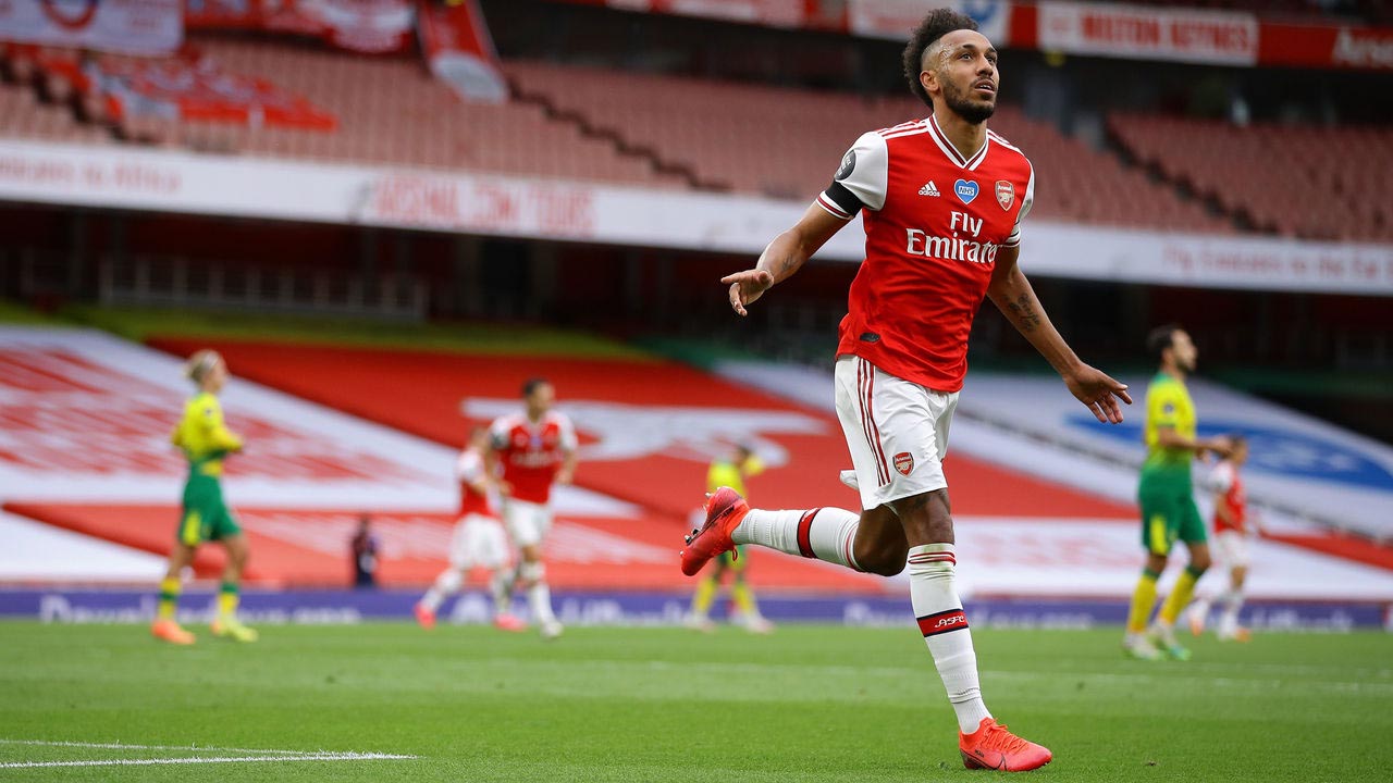 Aubameyang scores his 50th Premier League goal Dunda football