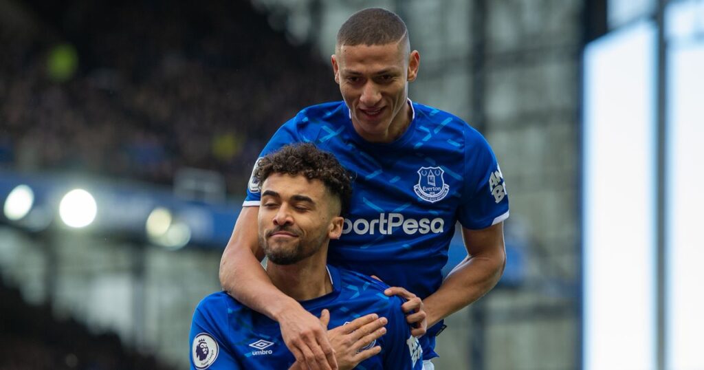 Everton striking duo Richarlison and Dominic Calvert-Lewin. Image: Getty Images