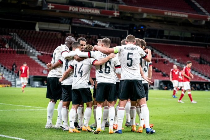 Belgium celebrating their win against denmark in the UEFA Nations League. Image: Getty Images