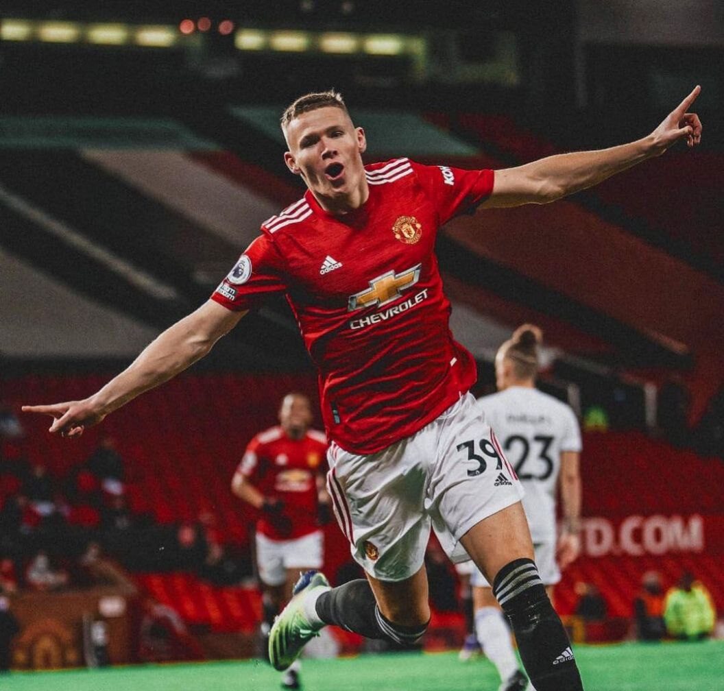 Scott Mc'Tominay celebrating his goal for Manchester United vs Leeds United in the Premier League. Photo credits: Manchester United Instagram