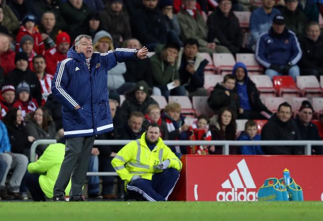 Sam Allardyce shouting instructions to his players. Photo by Chris Booth