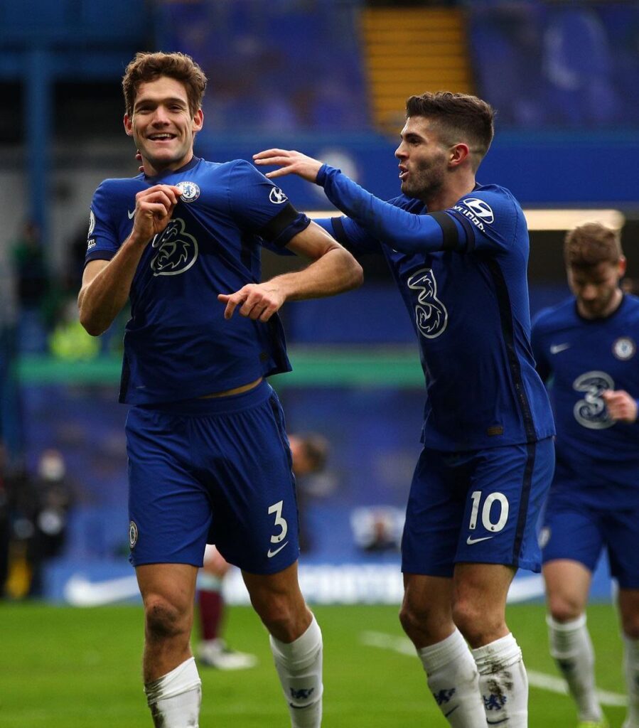  This time, it was an Alonso goal. He controlled the ball with his chest, flicking it with his knee then firing straight over Nick Pope's head with his strong foot