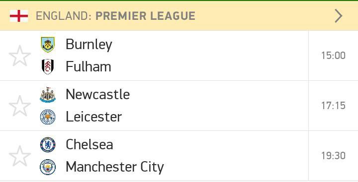 Sunday Premier League action.