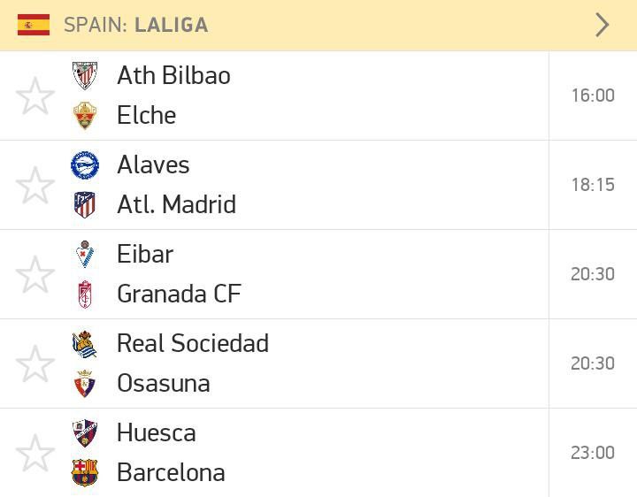 LaLiga fixtures this weekend.