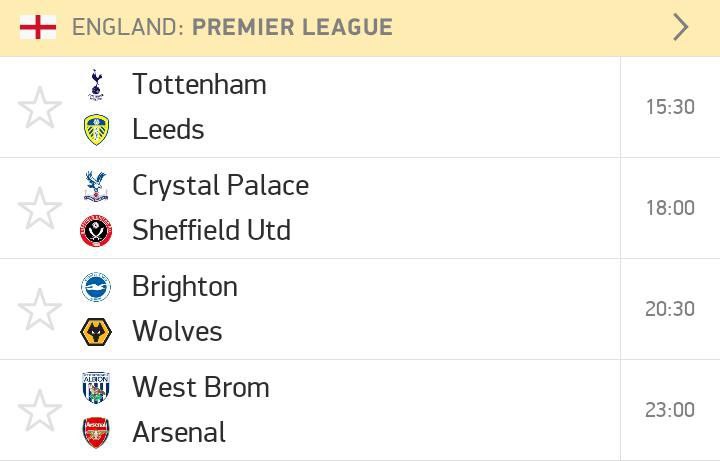 Saturday Premier League fixtures