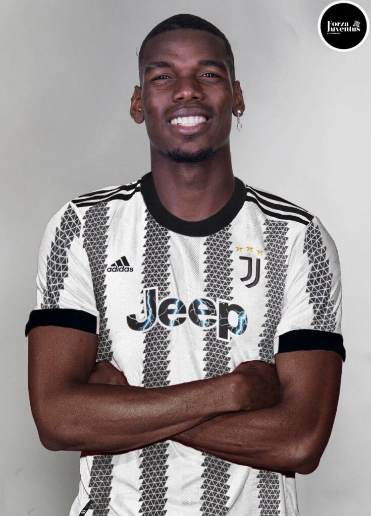 Pogba in a Juventus shirt following his move from Manchester United on a free transfer. Photo Credit: Juventus FC