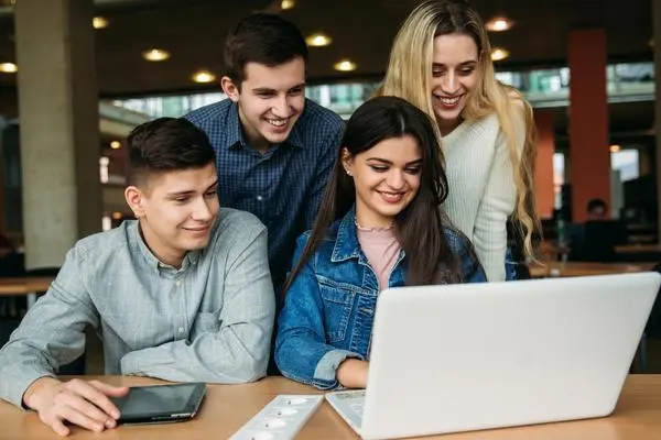 Students holding a discussion on a number of concepts in Computer Science